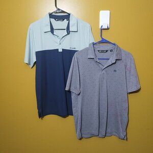 Lot of Two Travis Mathew Performance Golf Polos M